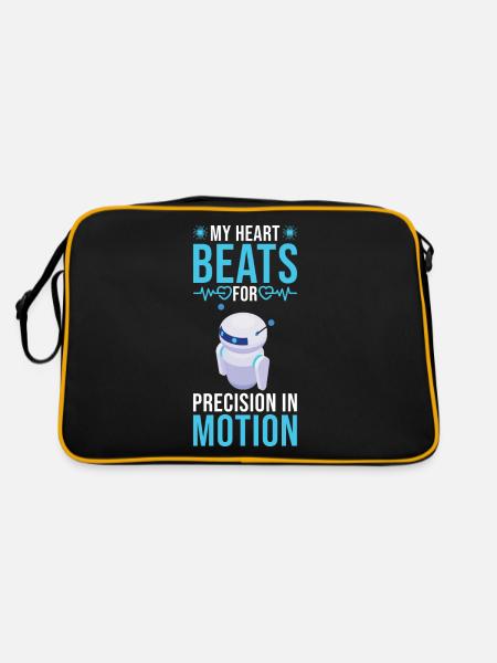 Robotics Engineer Robot Robotics technician - Retro Bag - black/gold - Back