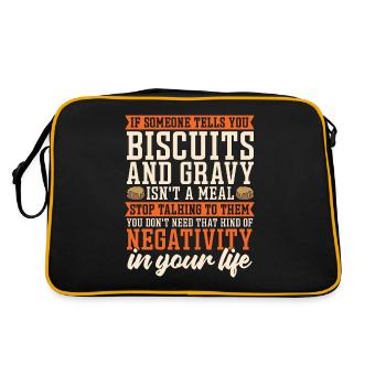 Biscuits et sauce si quelqu’un dit à l’amateur de biscuits - Sac Retro - noir/or - Dos