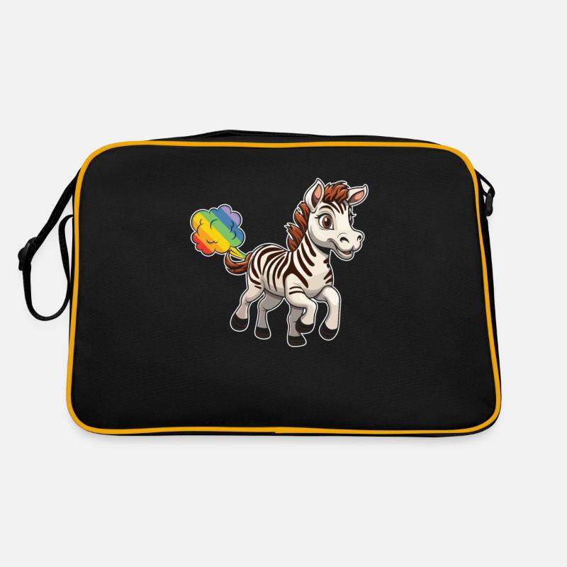 Zebra Regenbogen Regenbogenfurz Retro Tasche