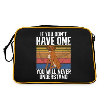 Rhodesian Ridgeback Gifts - Retro Bag - black/gold - Back