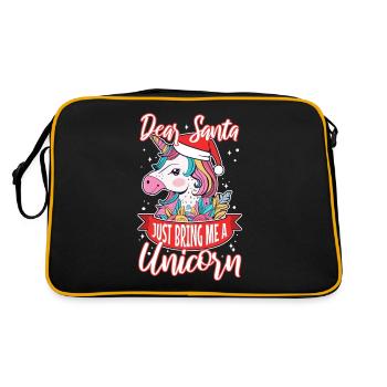 Dear santa just bring me a unicorn - Retro Bag - black/gold - Back