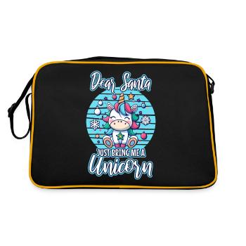 Dear santa just bring me a unicorn - Retro Bag - black/gold - Back
