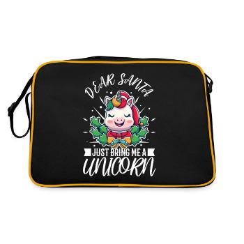 Dear santa just bring me a unicorn - Retro Bag - black/gold - Back