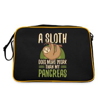 A sloth does more work than mine - Retro Bag - black/gold - Back