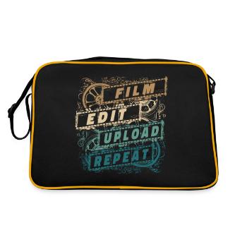 Filmemacher Produzent Filmregisseur Kameramann - Retro Tasche - Schwarz/Gold - Hinten