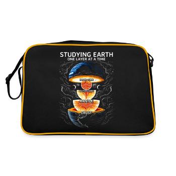 Earth Science Studying Earth One Layer at a Time - Retro Bag - black/gold - Back