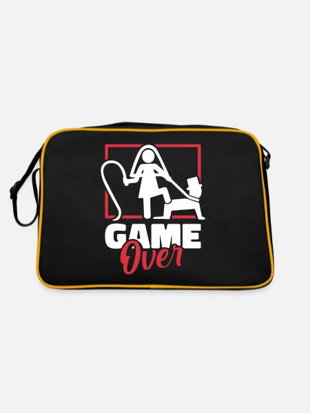 Bachelorette Party Jga - Retro Tasche - Schwarz/Gold - Hinten
