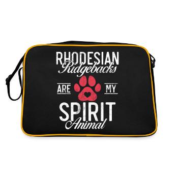 Rhodesian Ridgeback Gifts - Retro Bag - black/gold - Back