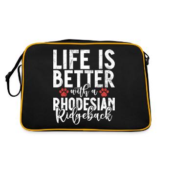 Rhodesian Ridgeback Gifts - Retro Bag - black/gold - Back