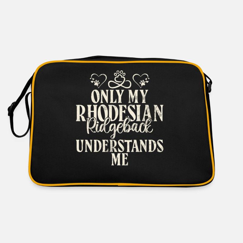 Rhodesian Ridgeback Gifts - Retro Tasche - Schwarz/Gold