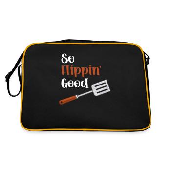 So Flippin' Good Spatule Puns ustensile - Sac Retro - noir/or - Dos