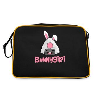 Bunnygirl Onigiri Jeux de mots Wasabi Wrappers Sashimi - Sac Retro - noir/or - Dos