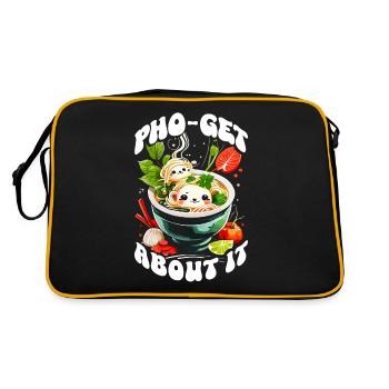 Pho Soup Vietnamese Food Pho-get About It Kawaii - Retro Bag - black/gold - Back