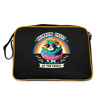 Rainbow Sheep Of The Family Pride Gay Pride Lgbt - Retro Bag - black/gold - Back