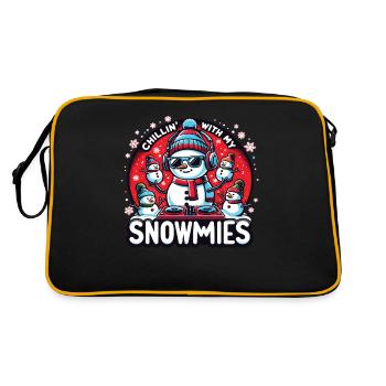 Chillin With My Snowmies Snow Snowman - Retro Bag - black/gold - Back