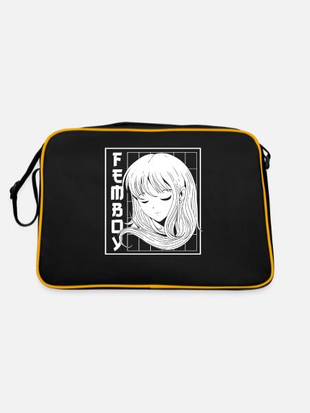 Anime Manga Kawaii Femboy Anime - Retro Bag - black/gold - Back