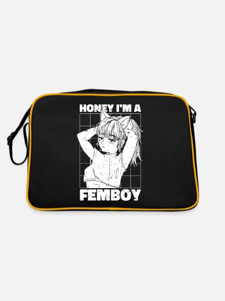 Anime Manga Femboy Anime - Retro Bag - black/gold - Back