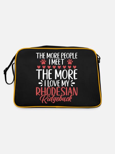 Cadeaux Rhodesian Ridgeback - Sac Retro - noir/or - Dos