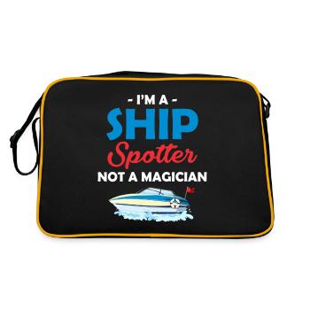 I'm a ship watcher, not a magician, - Retro Bag - black/gold - Back