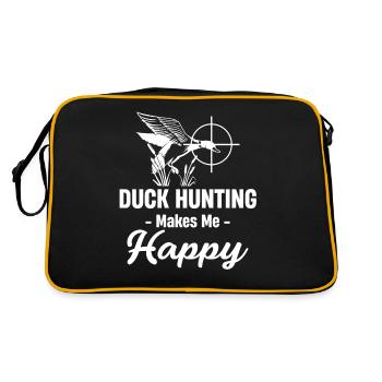 Entenjagd Wasservögel Quacksalber Gänse Zucht - Retro Tasche - Schwarz/Gold - Hinten