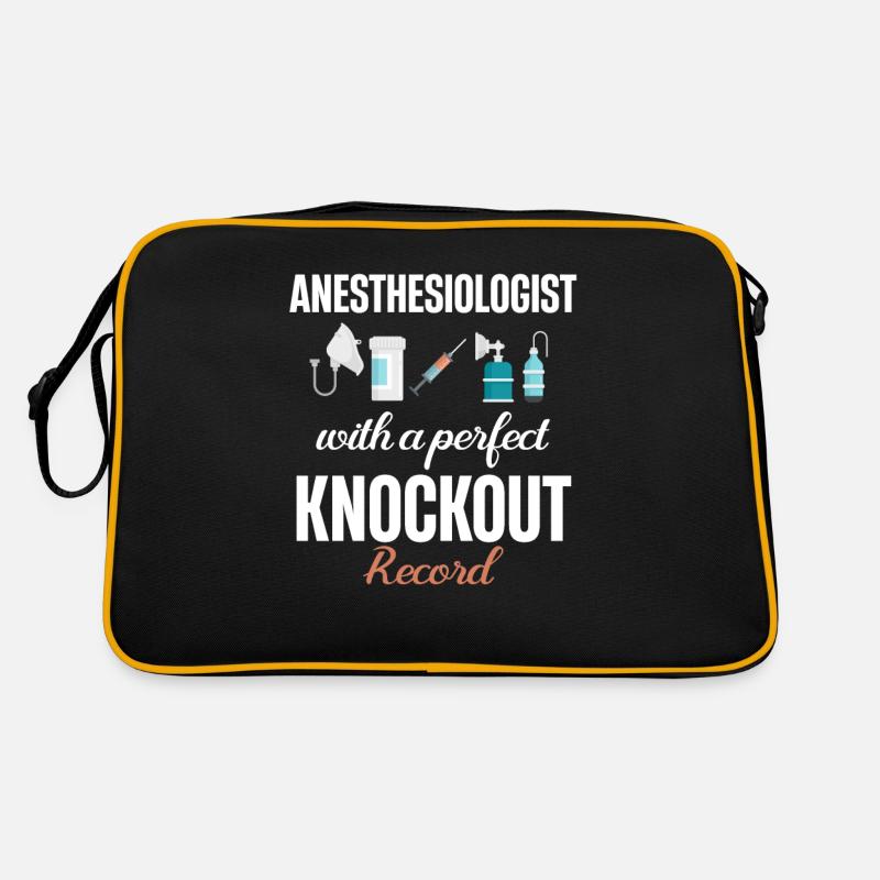 Anästhesist Mit Einem Perfekten Knockout-rekord - Retro Tasche - Schwarz/Gold