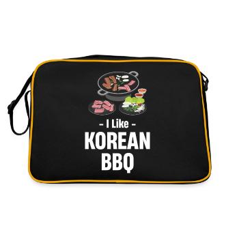 J’aime les amateurs de barbecue coréen Barbecue Hangul - Sac Retro - noir/or - Dos