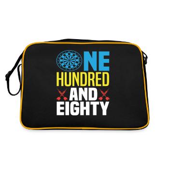 180 Dart Dartspieler - Retro Tasche - Schwarz/Gold - Hinten