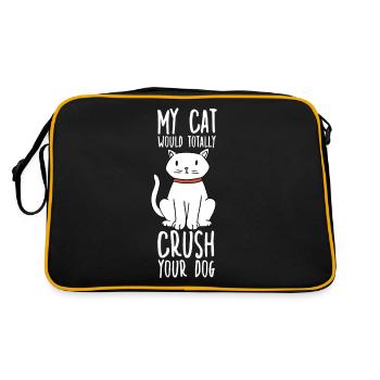 Motif amusant de propriétaire de chat pour les - Sac Retro - noir/or - Dos