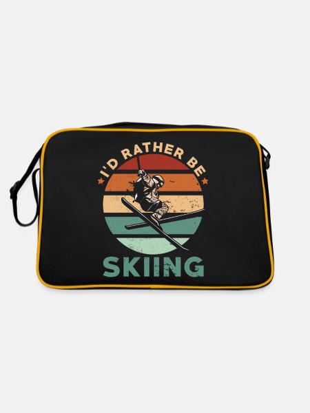 Passionné de ski Skieur rétro vintage skieur - Sac Retro - noir/or - Dos