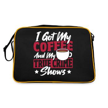 J’ai mon café et mon vrai crime montre vrai - Sac Retro - noir/or - Dos