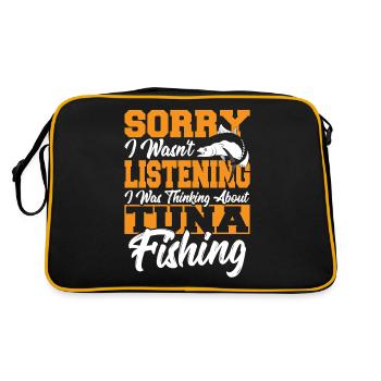 Sorry I Wasn't Listening I Was Thinking About - Retro Bag - black/gold - Back