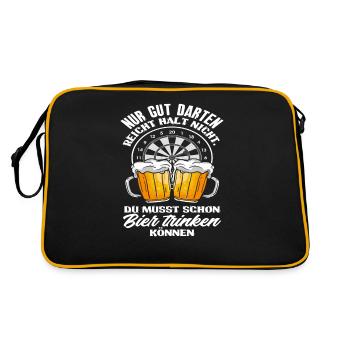 Dart Dartspieler Bier - Retro Tasche - Schwarz/Gold - Hinten