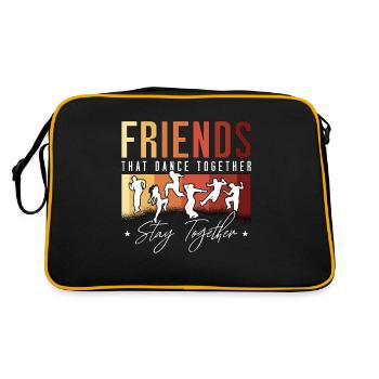 Dance Moves Friends That Dance Together Dancing - Retro Bag - black/gold - Back