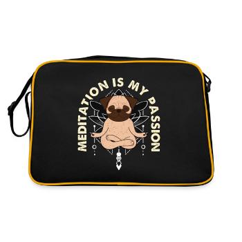 La méditation est ma passion Aime méditer Amoureux du carlin - Sac Retro - noir/or - Dos