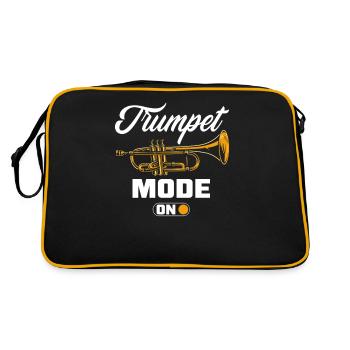 Trompete Trompeter Trompeten Spieler - Retro Tasche - Schwarz/Gold - Hinten