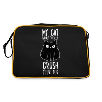 Funny cat lover cats motif cat owner - Retro Bag - black/gold - Back