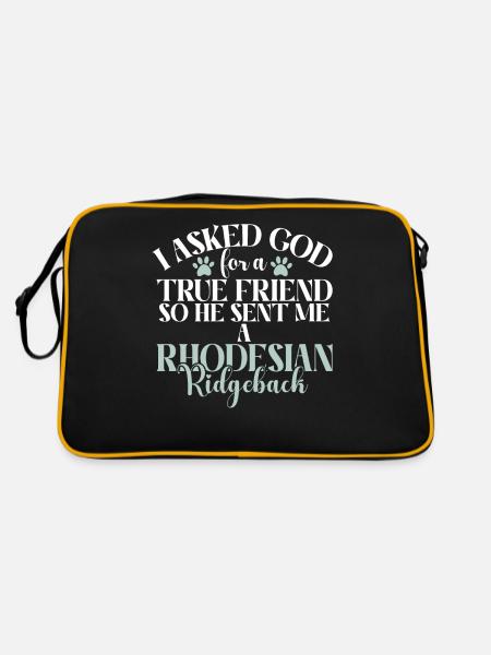 Rhodesian Ridgeback Gifts - Retro Bag - black/gold - Back