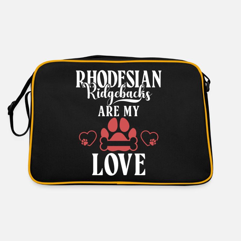 Rhodesian Ridgeback Gifts - Retro Tasche - Schwarz/Gold