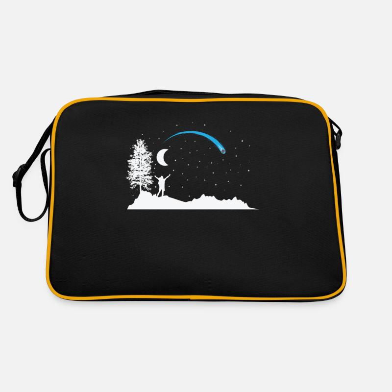 Étoile filante avec lune dans le ciel Sac Retro