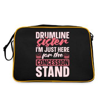 Drumline Sister Je suis juste là pour le joueur de batterie - Sac Retro - noir/or - Dos