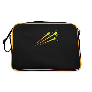Sternschnuppen Nachthimmel Astronomie - Retro Tasche - Schwarz/Gold - Hinten