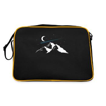Sternschnuppen über Berge Himmel - Retro Tasche - Schwarz/Gold - Hinten