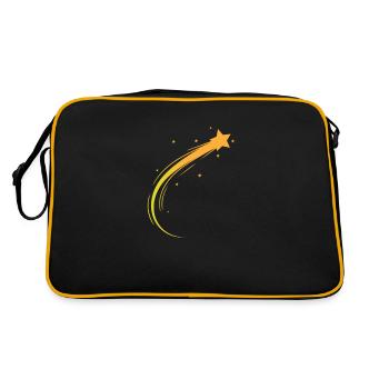 Sternschnuppe Weltraum Asteroid - Retro Tasche - Schwarz/Gold - Hinten