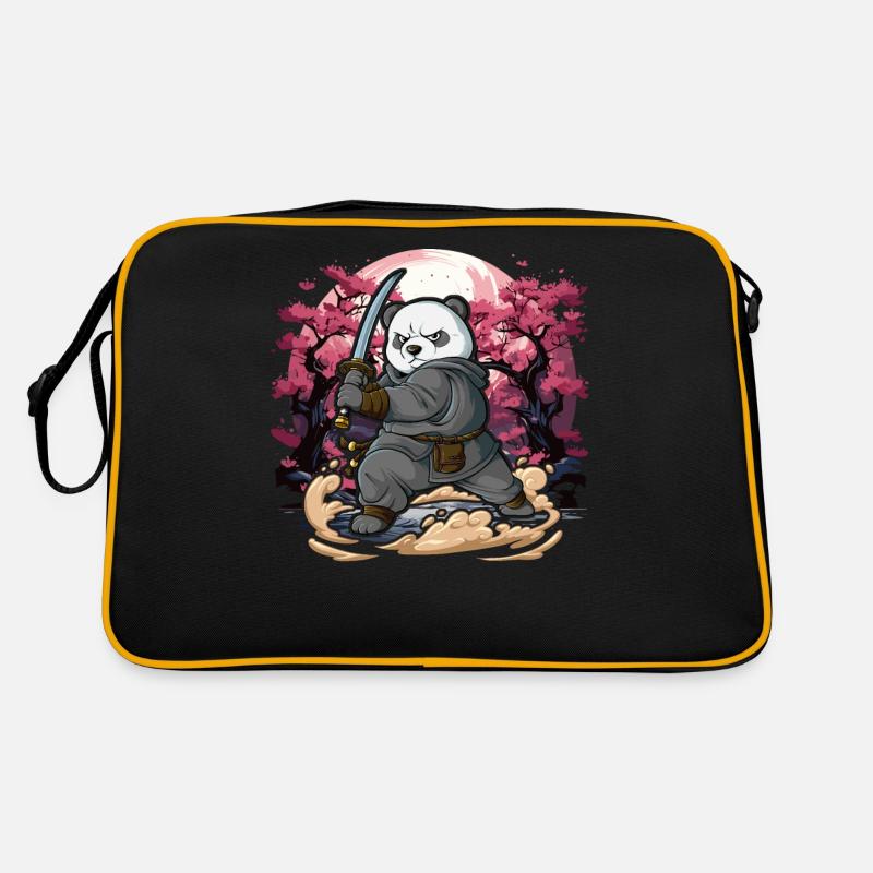 Samurai Panda Retro Tasche