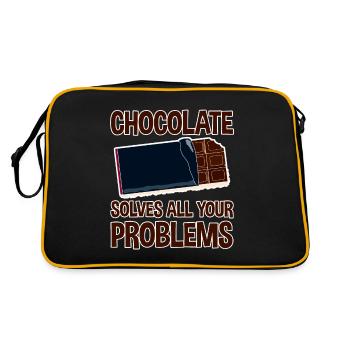 Chocolate Solves All Your Problems - Retro Bag - black/gold - Back