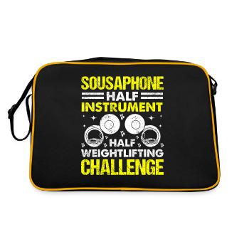 Funny Sousaphone Brass Band Player Marching Band - Retro Bag - black/gold - Back