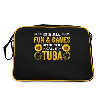 Funny Sousaphone Brass Band Player Marching Band - Retro Bag - black/gold - Back