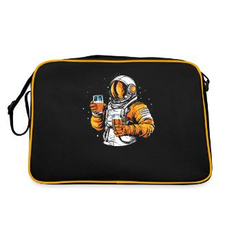 Bière, Amateur De Bière, Astronaute - Sac Retro - noir/or - Dos