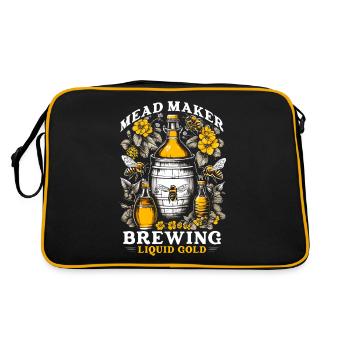 Imkerei Bienenhonig Weinproduzent Met Maker - Retro Tasche - Schwarz/Gold - Hinten