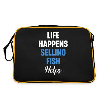 Life Happens: Selling Fish Helps - Retro Bag - black/gold - Back